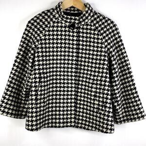 Banana Republic Black and White Houndstooth Coat